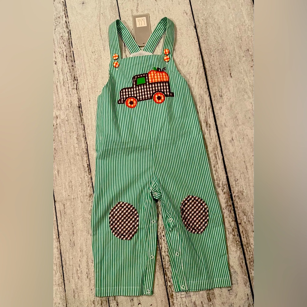 2T LiL Cactus longall truck with pumpkin NWT green with white stripes